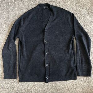 Theory Button Front Linen / Cotton / Nylon Cardigan